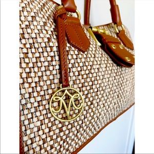 Johnston & Murphy Woven Bag with Camel Trim